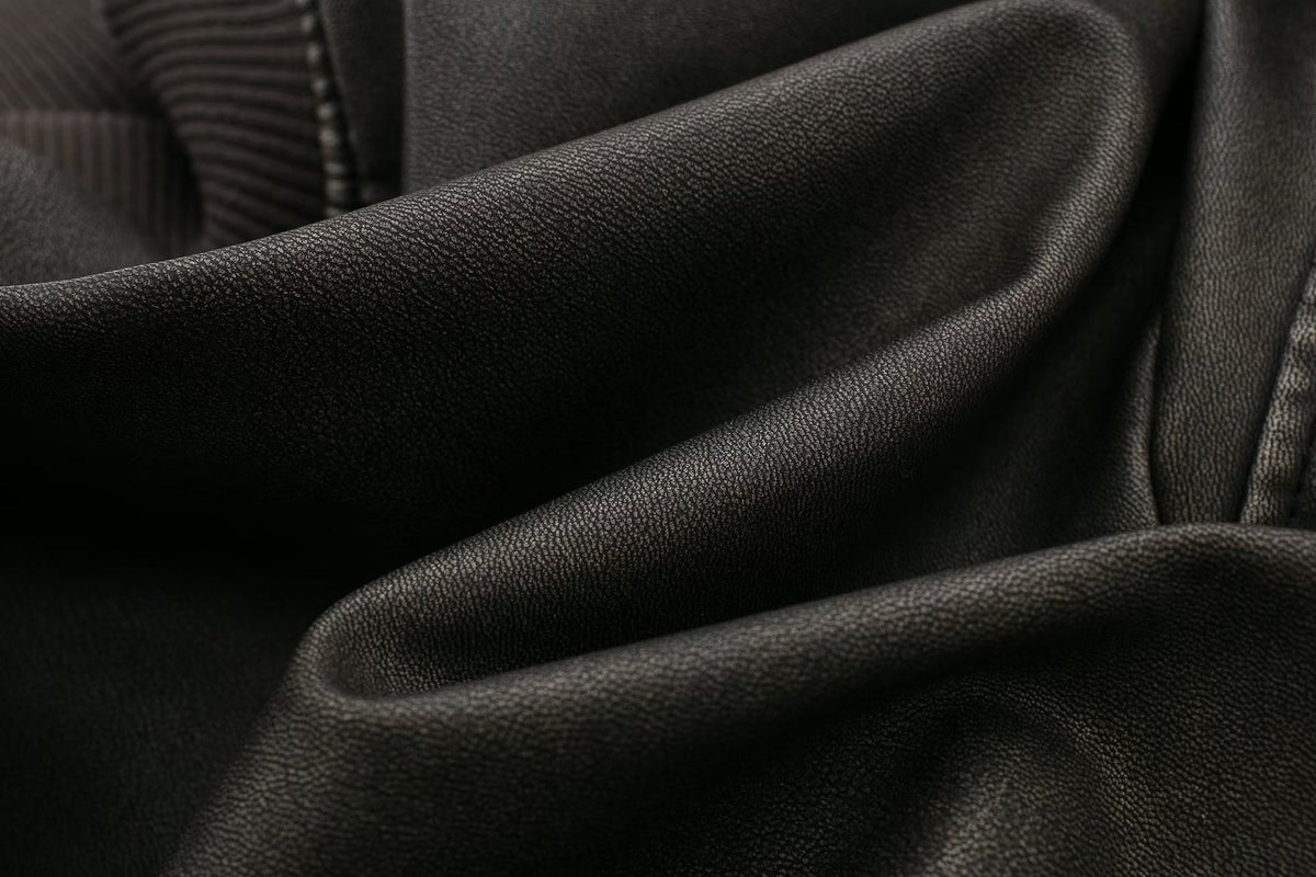 Women Fashion Long Sleeve Zipper Leather Bomber Jacket
