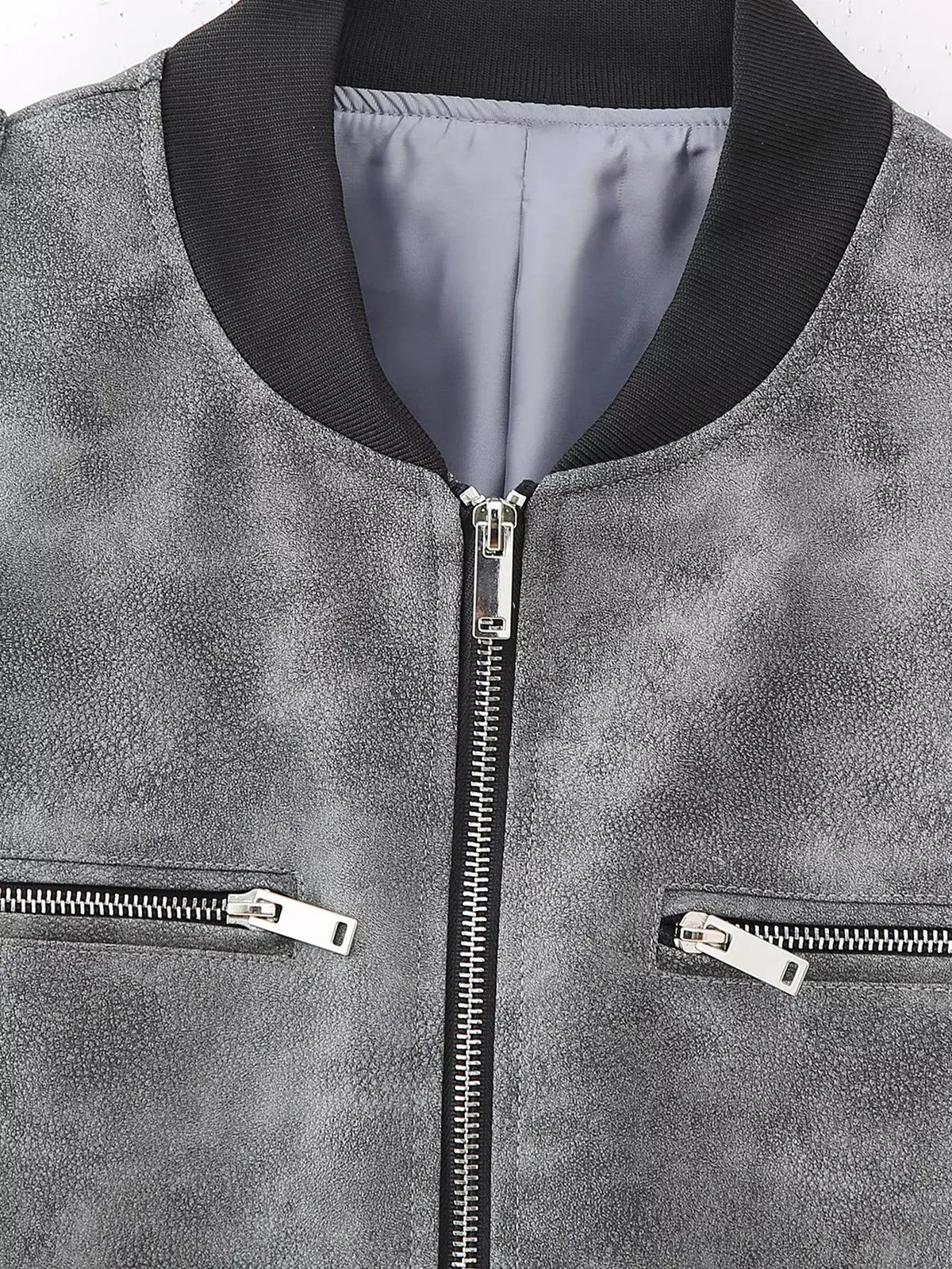 Autumn Faux Leather Bomber Jackets for Women Zipper Cropped Coat Woman Long Sleeve Streetwear Y2K Women's Jacket