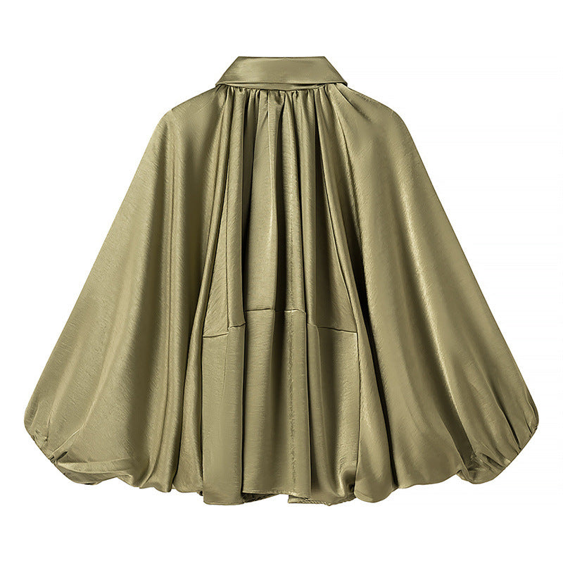 Fashionable Casual and Versatile Satin Bomber Jacket for Women