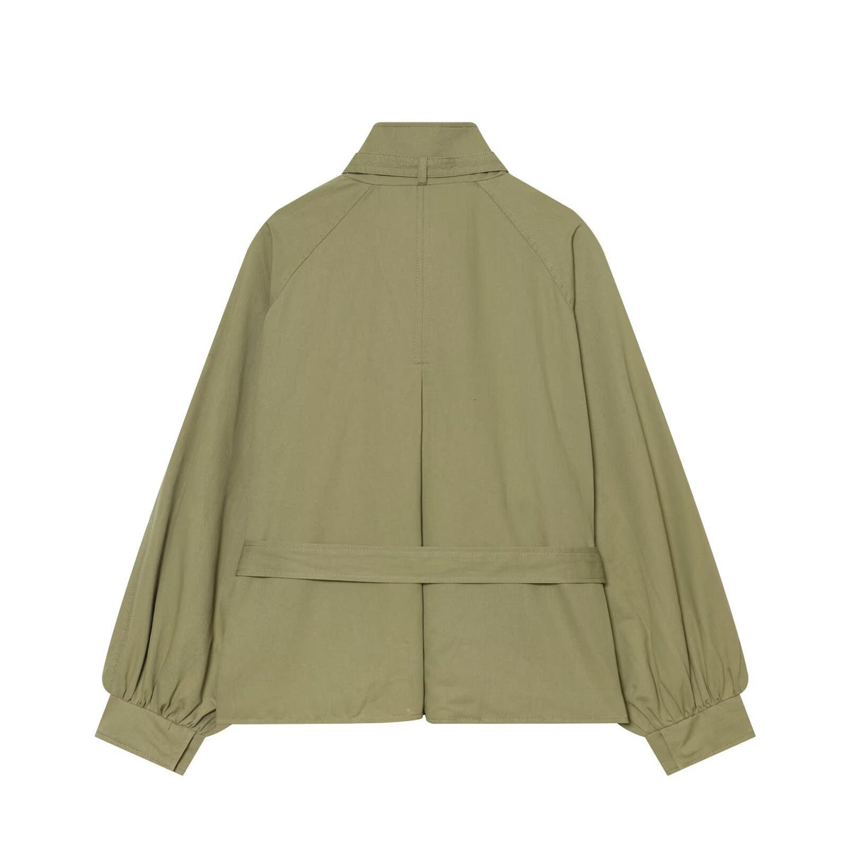 Simple stand up collar waistband jacket