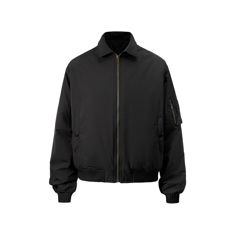 Bomber Short Fit Flight Jacket Lapel Clean