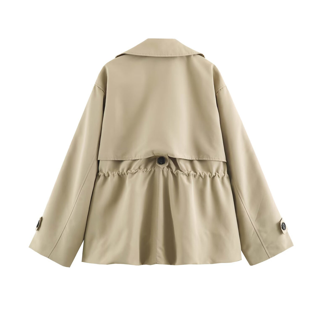 Commuting style adjustable waist short windbreaker jacket