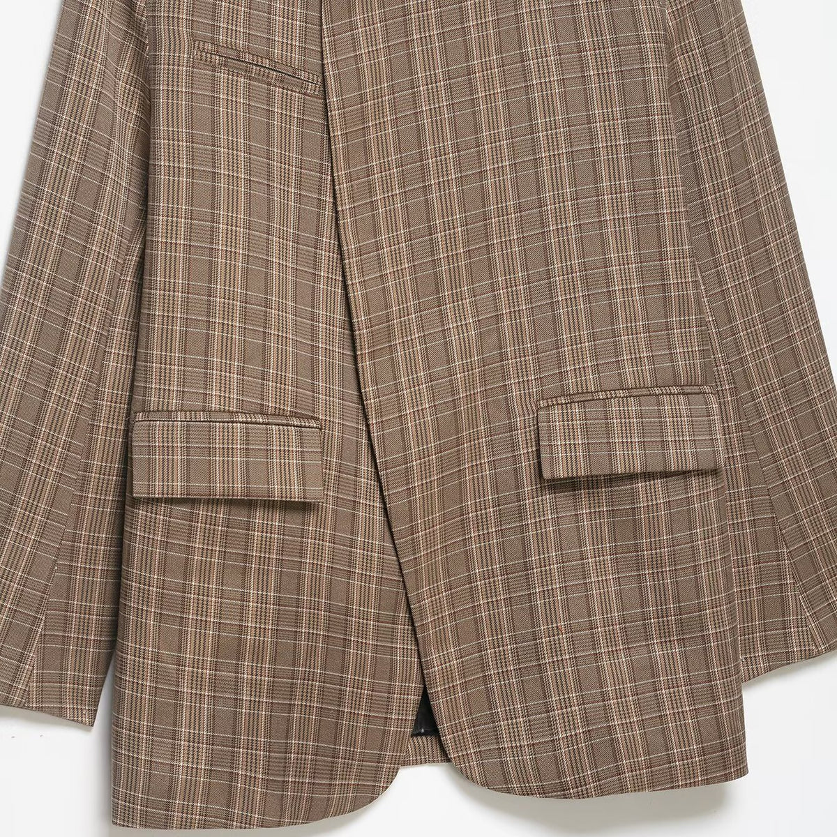 Plaid Long Sleeve Stand Collar Blazer Women's Coat