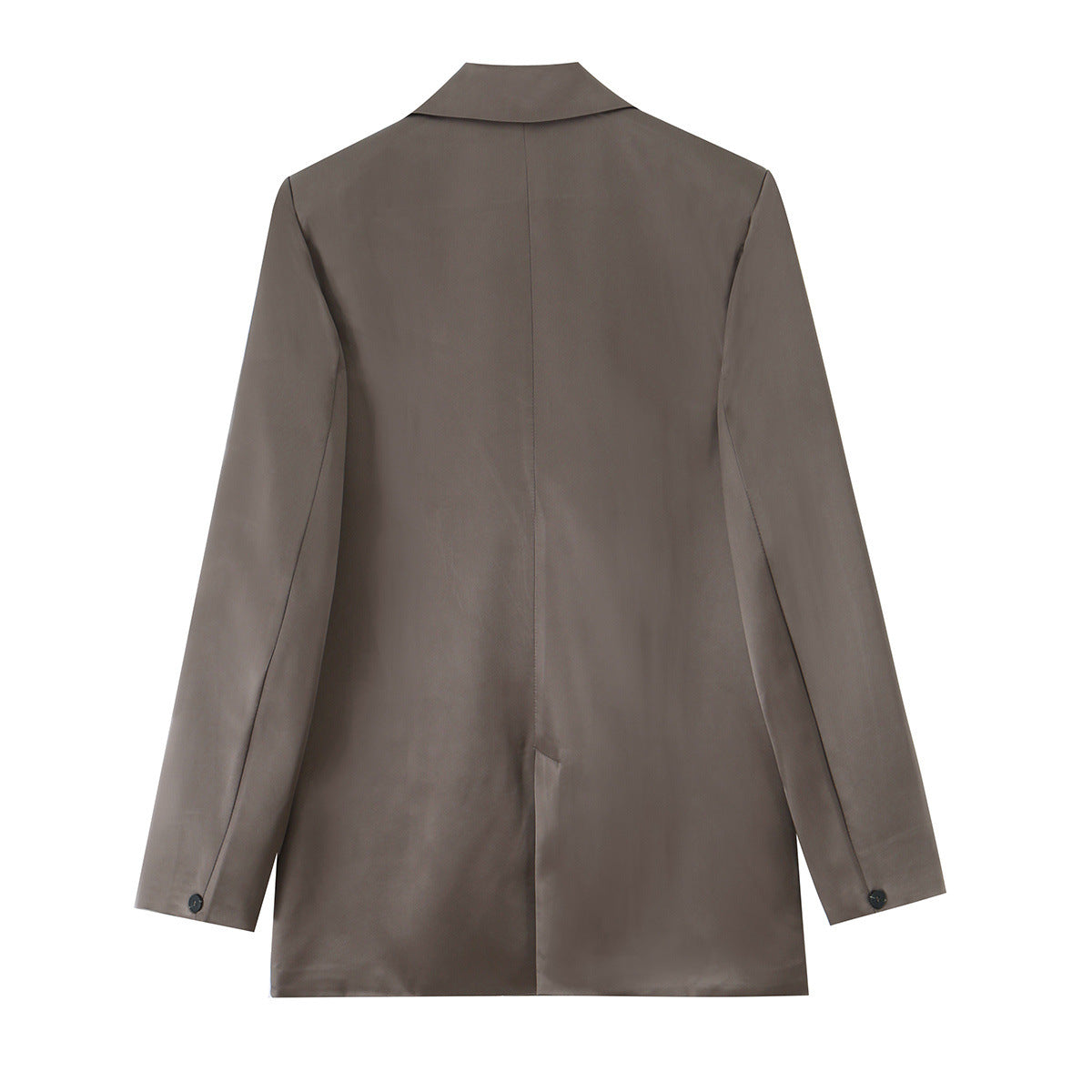 Commuting style elegant satin double breasted suit jacket