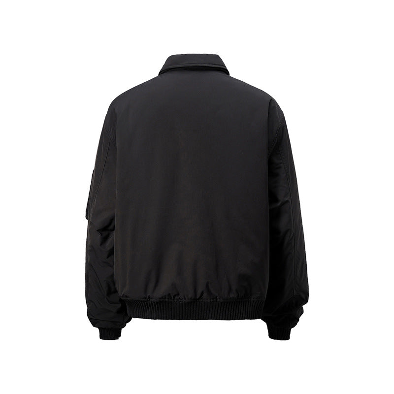 Bomber Short Fit Flight Jacket Lapel Clean