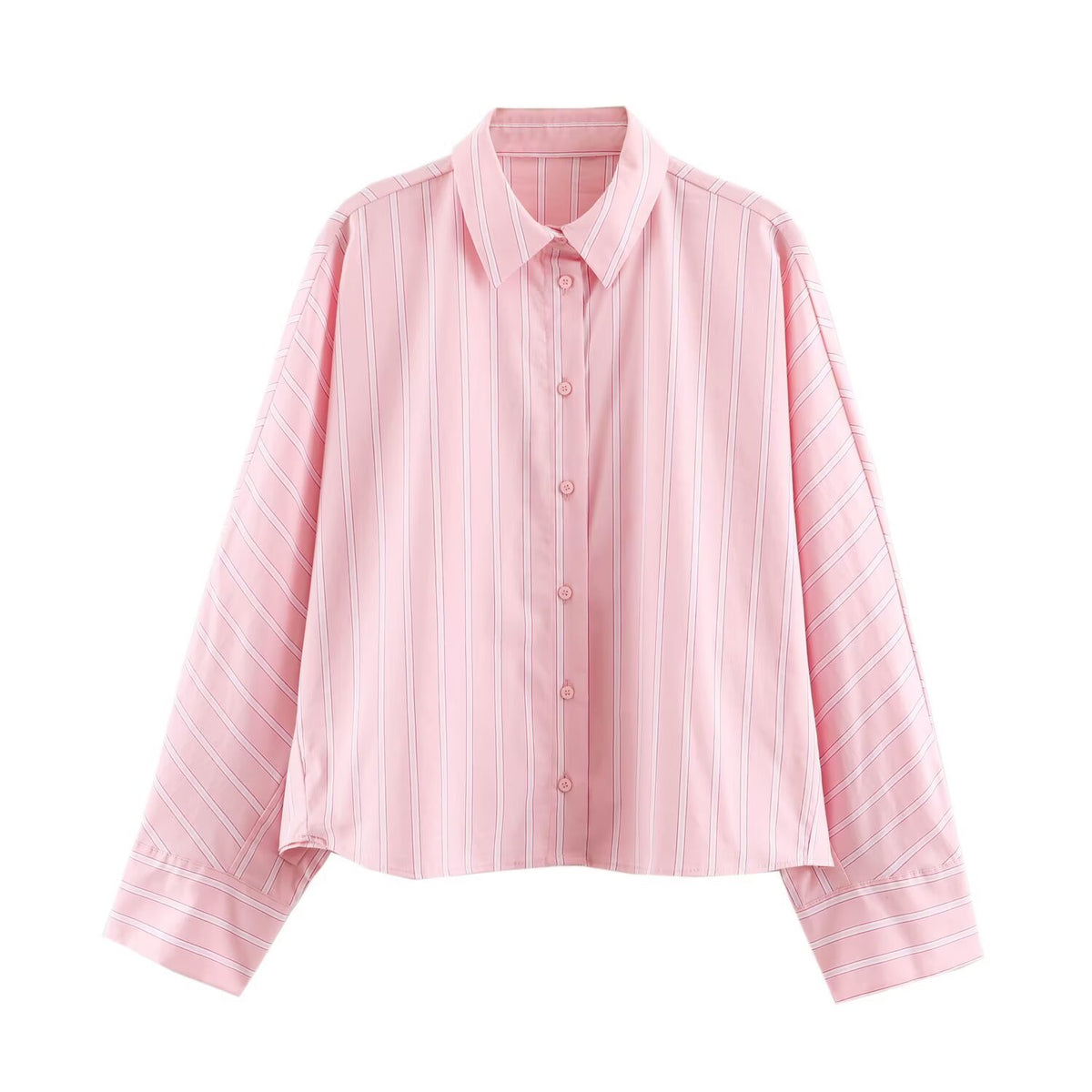 Commuting style loose and versatile striped shirt