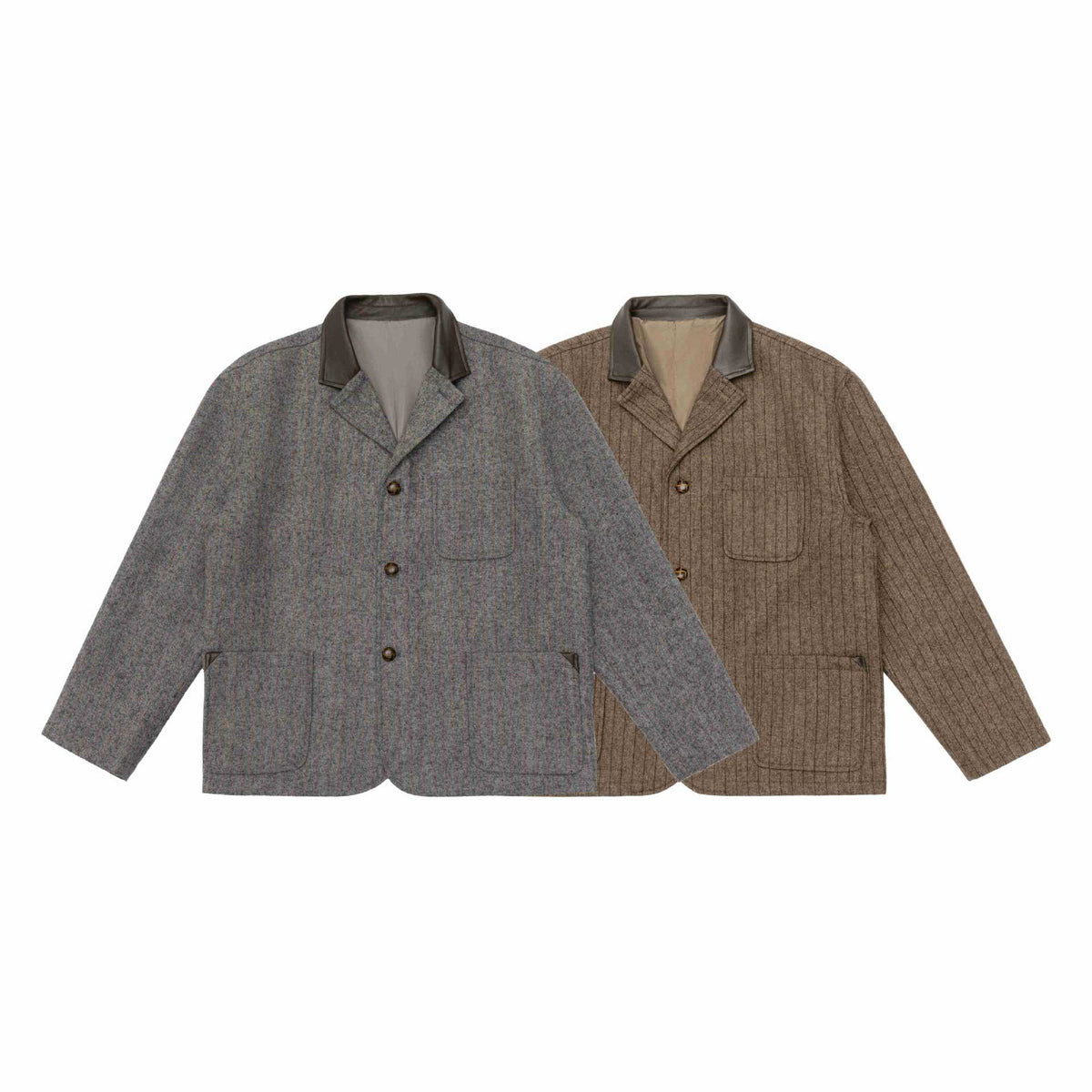 High-End Preppy Style Striped Notch Lapel Blazer Jacket for Men