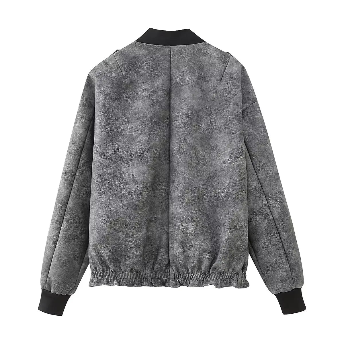 Autumn Faux Leather Bomber Jackets for Women Zipper Cropped Coat Woman Long Sleeve Streetwear Y2K Women's Jacket