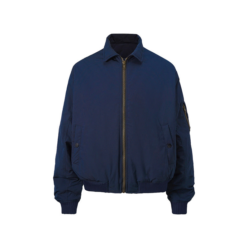Bomber Short Fit Flight Jacket Lapel Clean